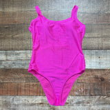 Aerie Hot Pink Ribbed Cheeky One Piece- Size L