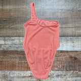 Good American Coral Ribbed One Piece- Size 3/4