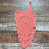 Good American Coral Ribbed One Piece- Size 3/4