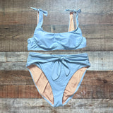 J Crew Re-Imagined Blue Belted Bikini Bottoms- Size XL (BOTTOMS ONLY, we have matching top)