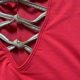 Bleu Rod Beattie Red and Gold Cutout Front and Back One Piece- Size 12