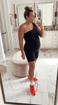 YBP SculptLUX Black One Shoulder Athletic Onesie- Size XL (sold out online)