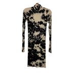 Enza Costa Silk Blend Tie-Dye Ribbed Turtleneck Dress- Size M