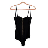 Sass & Bide Black Underwire Back Zipper Bodysuit- Size 4