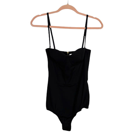 Sass & Bide Black Underwire Back Zipper Bodysuit- Size 4