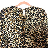 Equipment Femme 100% Silk Animal Print Front Pocket Keyhole Back Dress- Size L