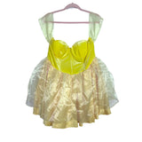 Trickz N' Treatz Belle Yellow Underwire Bodice Sheer Sleeve Mini Dress NWT- Size XXL