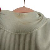 Good American Cream Ribbed Mock Neck Thong Bodysuit- Size 4 (see notes)