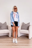 No Brand Light Wash Denim Button Up- Size M
