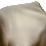 Gal Meets Glam Cream Pearl Trim Wide Leg Jumpsuit- Size 14 (see notes)