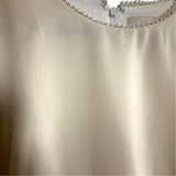 Gal Meets Glam Cream Pearl Trim Wide Leg Jumpsuit- Size 14 (see notes)