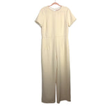 Gal Meets Glam Cream Pearl Trim Wide Leg Jumpsuit- Size 14 (see notes)