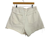 Abercrombie & Fitch Cream Dad High Rise Raw Hem Shorts- Size 33/16