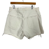 Abercrombie & Fitch White The 4" Mom High Rise Raw Hem Shorts- Size 32/14