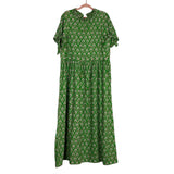 Elizabeth Wilson Green with Pink Printed Ruffle Mock Neck Dress- Size XXXL (sold out online)