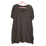 ABLE Striped V-Neck Shirt Dress- Size XL