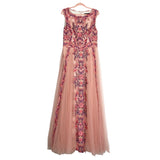 Tadashi Shoji Pink Embroidered Tulle Gown- Size 12