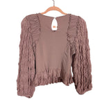Free People Pink Balloon Sleeve Top- Size S