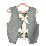 No Brand Grey Knit Ribbon Tie Front Vest- Size ~M (no size tag, fits like M)