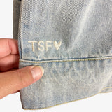 The Shop Forward Light Wash Faux Fur Trim Denim Jacket- Size S