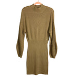 Majorelle Camel Merino Wool Blend Mock Neck Sweater Dress- Size M