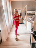 Lululemon Red High Rise Leggings- Size 6 (Inseam 24”)