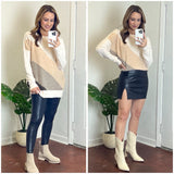 Staccato Cream Colorblock Sweater - Size S (Sold Out Online)