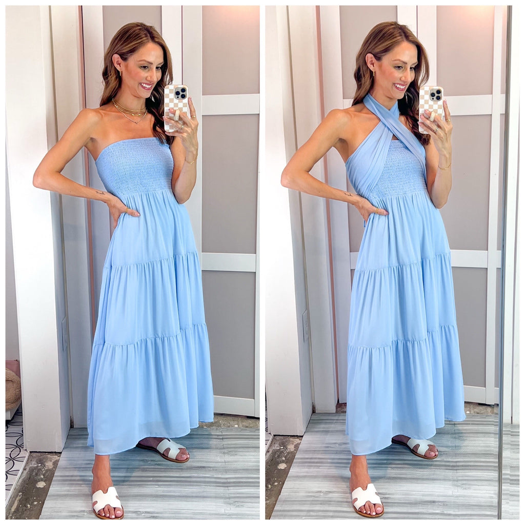 Grace Karin Light Blue Strapless Maxi Dress NWT Grace Karin Light Blue Strapless Maxi Dress NWT