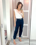 SHEIN Black Cargo Pocket Jogger Jeans- Size XS (Inseam 26”)
