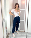 SHEIN Black Cargo Pocket Jogger Jeans- Size XS (Inseam 26”)