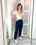SHEIN Black Cargo Pocket Jogger Jeans- Size XS (Inseam 26”)