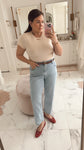 Nuuds Cream Ribbed Top - Size XL (See Notes)