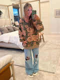 We The Free Camo Floral Print Hoodie - Size S