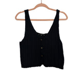 Lulus Navy Open Knit Button Front Tank- Size S