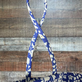 ELE SWIMS Blue and White Printed Back Tie Swim Top- Size S (see notes)