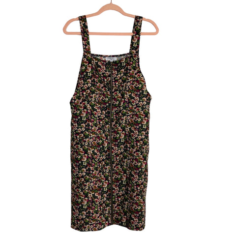 Pologram Floral Ribbed Corduroy Jumper Dress- Size L