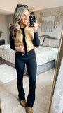 No Brand (Mooslover) Black Ribbed Flare Leggings- Size S (Inseam 31”)