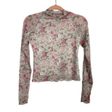 Vestique Floral Print Mesh Mock Neck Top - Size S (sold out online!)