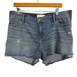 Hatch Maternity Lightly Distressed Denim Shorts- Size 31