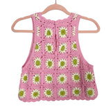 Show Me Your Mumu Pink Crochet Knit Top- Size S (sold out online, we have matching skirt)