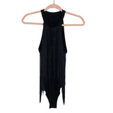 No Brand Black Fringe Bodysuit- Size S