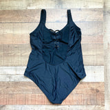 Mossimo Black Lace Up Padded One Piece- Size XL