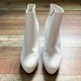 Bamboo Cream Faux Leather Platform Boots- Size 8.5 (see notes)