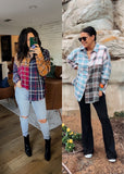 Romantic Gypsy Plaid Button Up Top- Size 2X (sold out online)