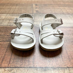 Sun-San White Leather Double Strap Sandals- Size 4 (see notes)