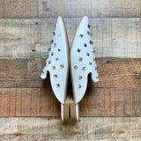 Musshoe White with Silver Studs Mules- Size 8 (Brand New Condition)