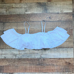 No Brand White Ruffle Padded Bikini Top- Size XL (see notes)