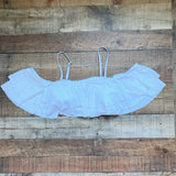 No Brand White Ruffle Padded Bikini Top- Size XL (see notes)