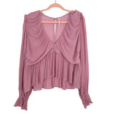 Free People Pink V-Neck Open Back Top- Size M