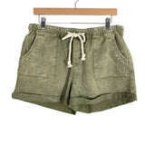 Miou Muse Olive Drawstring Waist Cuffed Shorts NWT- Size XL